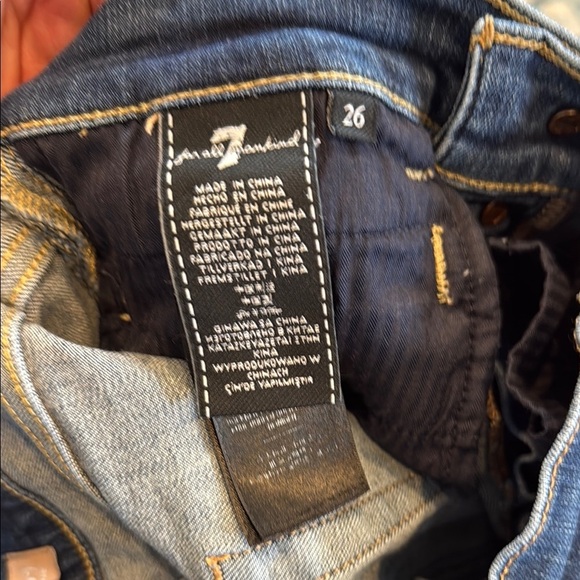 7 For All Mankind Blue High Rise Jeans Slim Fit - Picture 6 of 7